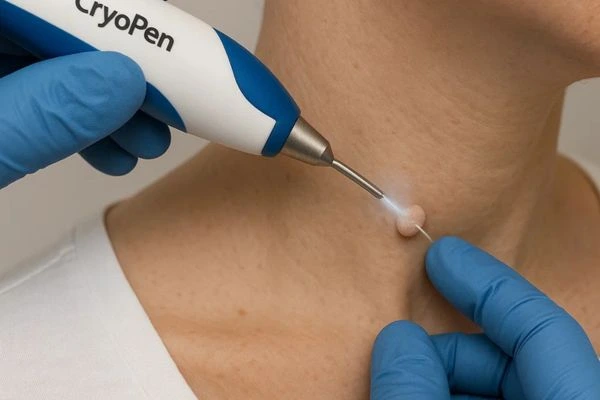 Person receiving Cryotherapy skin tag removal Willesden